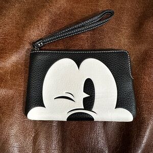 Coach- Disney’s Mickey Mouse Wink Leather Corner Zip Wristlet